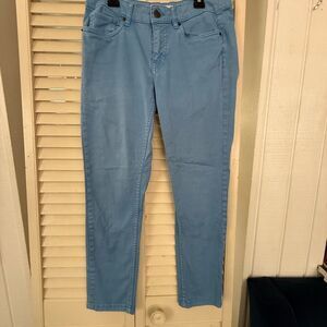 Blue Ankle Cropped Jeans with Straight Leg
